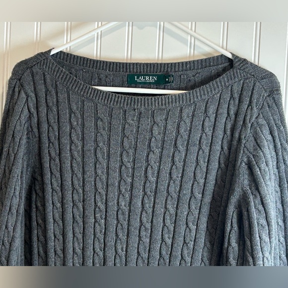 Ralph Lauren Women Gray Cable Knit Sweater - Picture 12 of 14